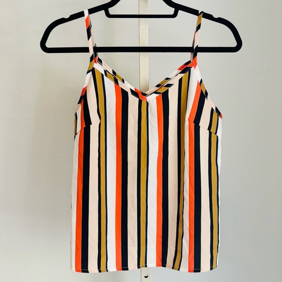 Multicolored Striped V-neck Camisole, Small - Picture 1 of 7